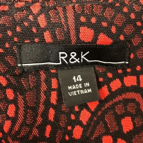 NEW - R & K Red & Black Stained Glass Paisley Longline Button Front Jacket - 14 - Picture 4 of 6